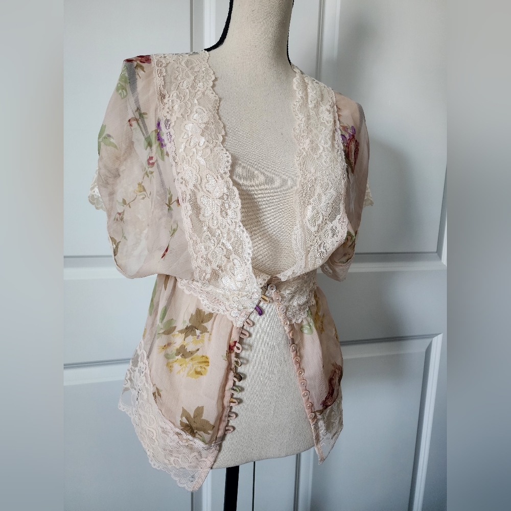 Passport, lingerie style lace top